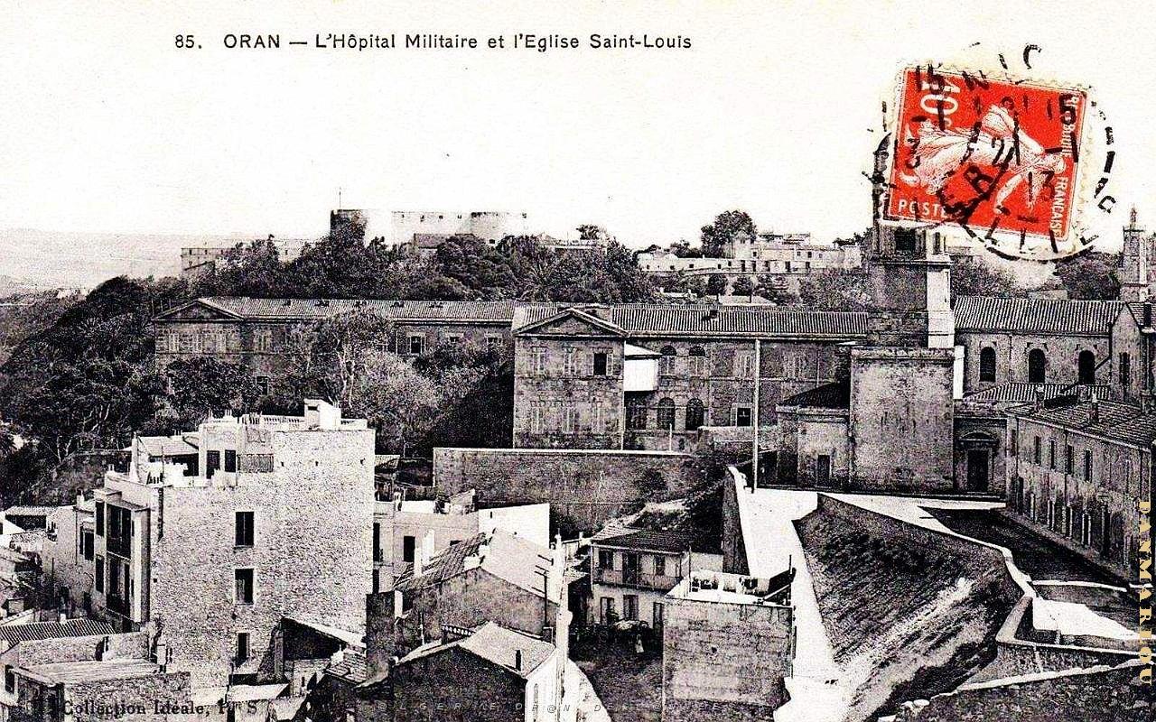 Oran - Hopital Militaire Baudens et Eglise Saint-Louis - 1913.jpg